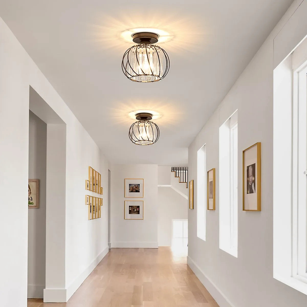 Luna Crystal Cage Ceiling Light