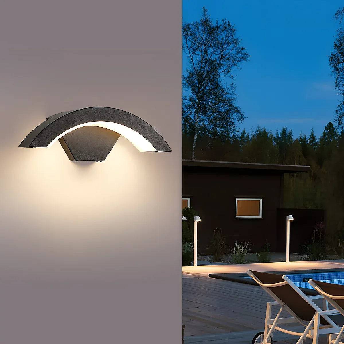Atlas Curved LED Outdoor Wall Light