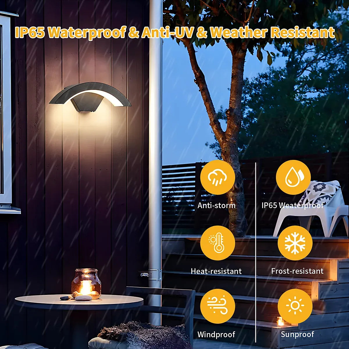 Atlas Curved LED Outdoor Wall Light