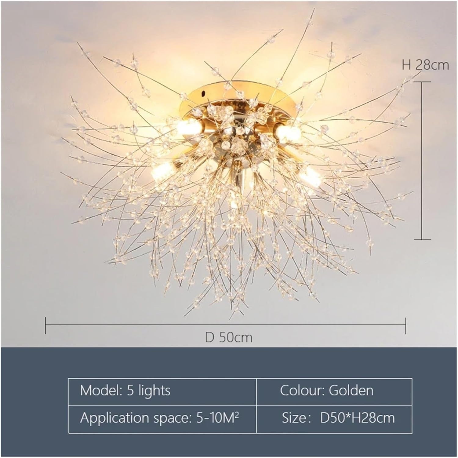 Aura Crystal Dandelion Ceiling Light