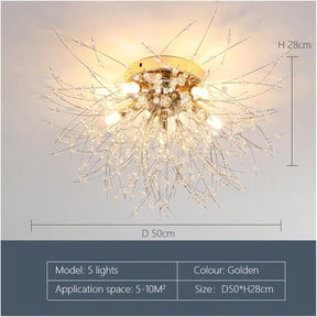 Aura Crystal Dandelion Ceiling Light