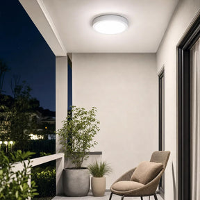 IP65 Round Slim Flush Plastic&PC LED Outdoor Ceiling Light for Patio