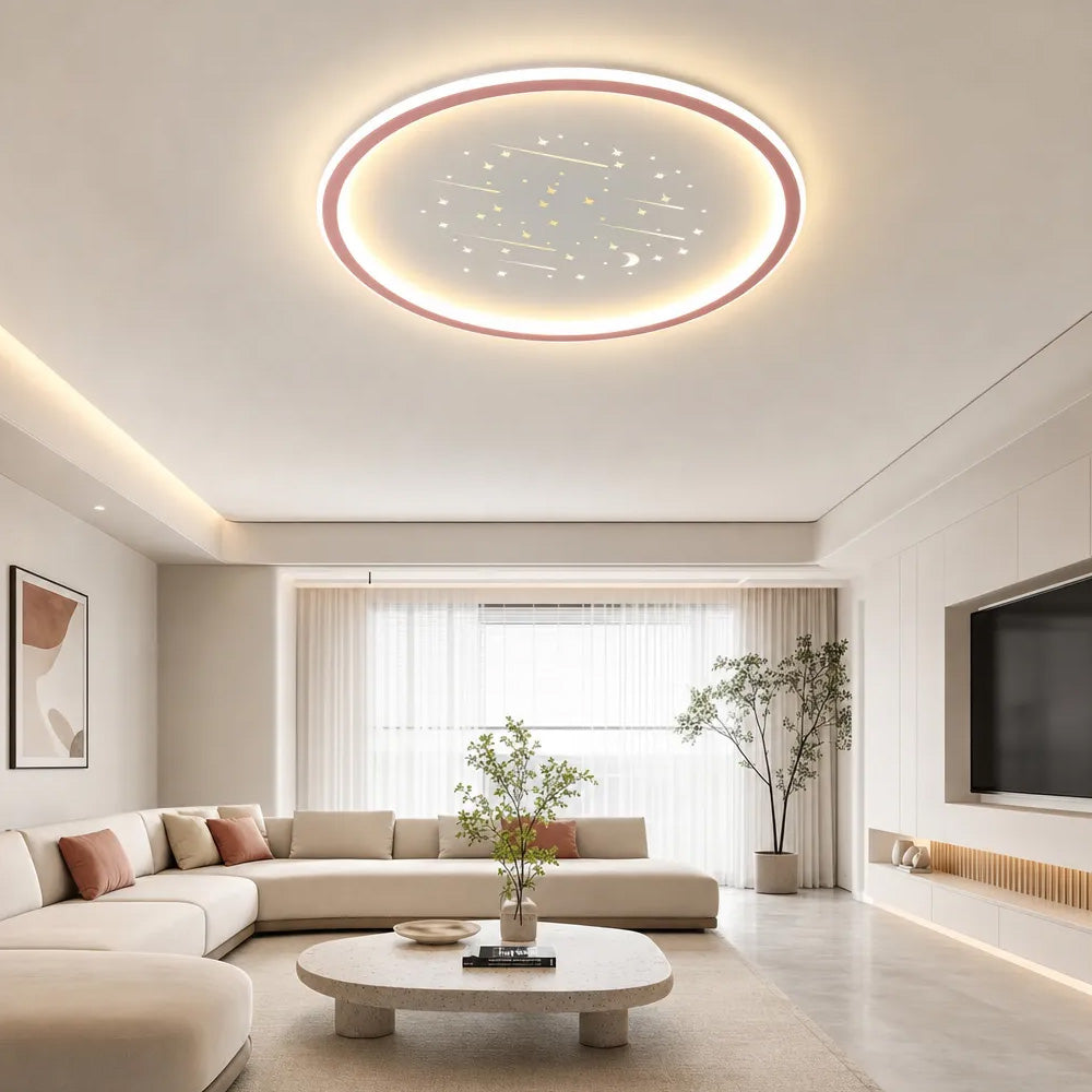 Starry Flush Iron Acrylic LED Ceiling Light for Bedroom