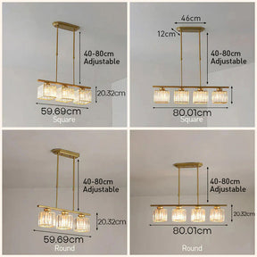 Nordic Multi-Head Designer Long Glass Island Lamps