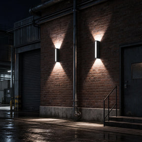 Set of 2 Modern Aluminium Up-and-Down LED Outdoor Wall Light