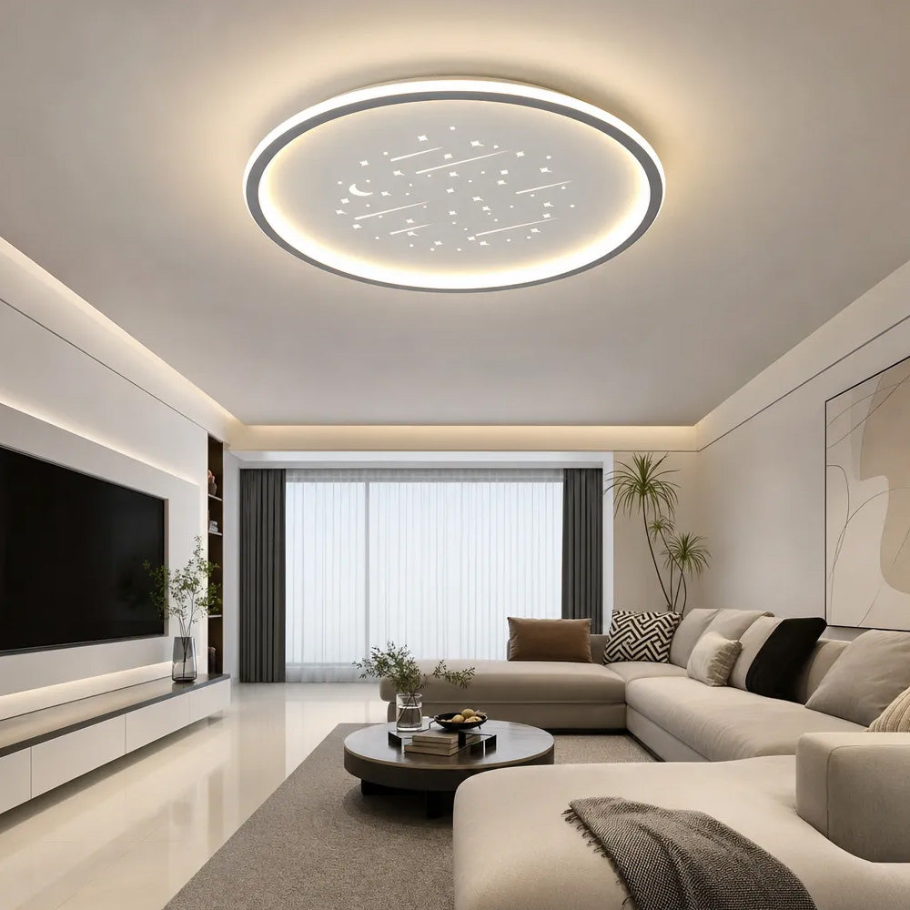 Starry Flush Iron Acrylic LED Ceiling Light for Bedroom