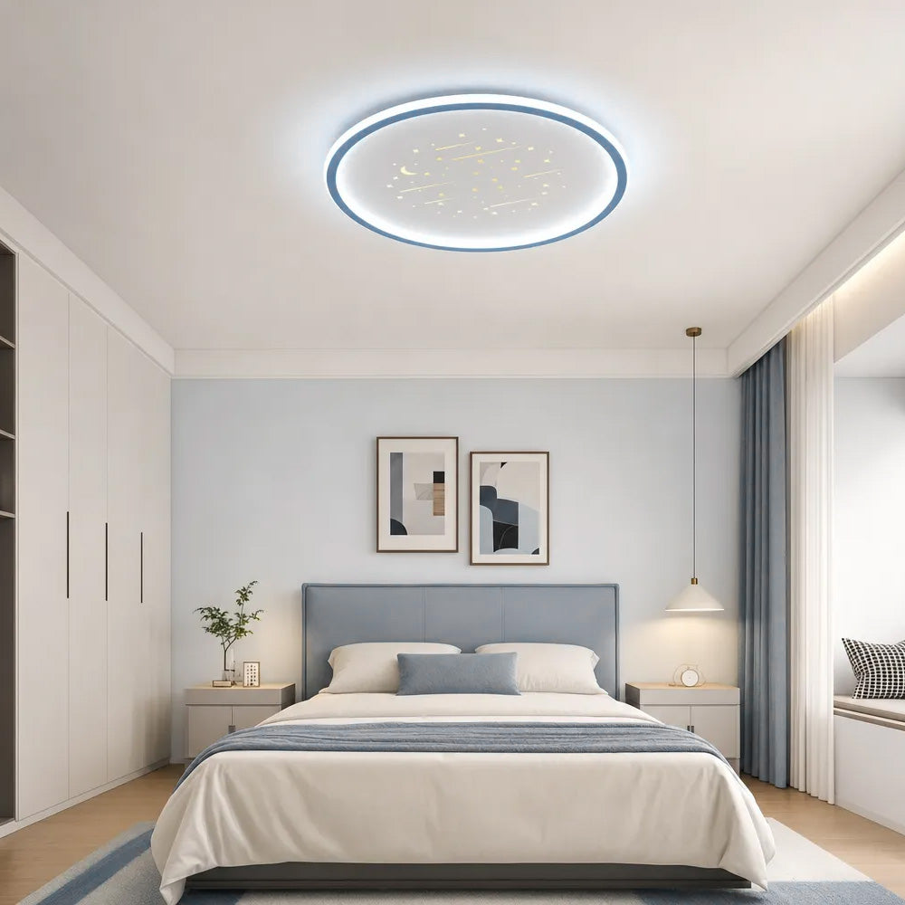 Starry Flush Iron Acrylic LED Ceiling Light for Bedroom
