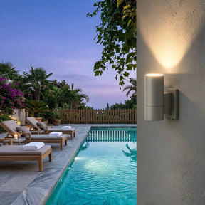IP65 Cylindrical Aluminium Led Outdoor Wall Lights For Garden Exterior