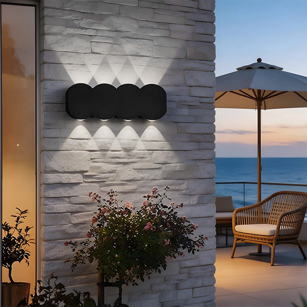 Modern Circular Aluminium LED Outdoor Wall Lights for Garage
