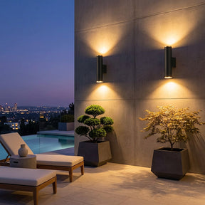 Set of 2 IP54 Waterproof Up and Down Outdoor Wall Lights for Patio Garden