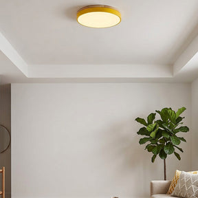 Wooden Round Shape Flush Ceiling Lights For Living Room