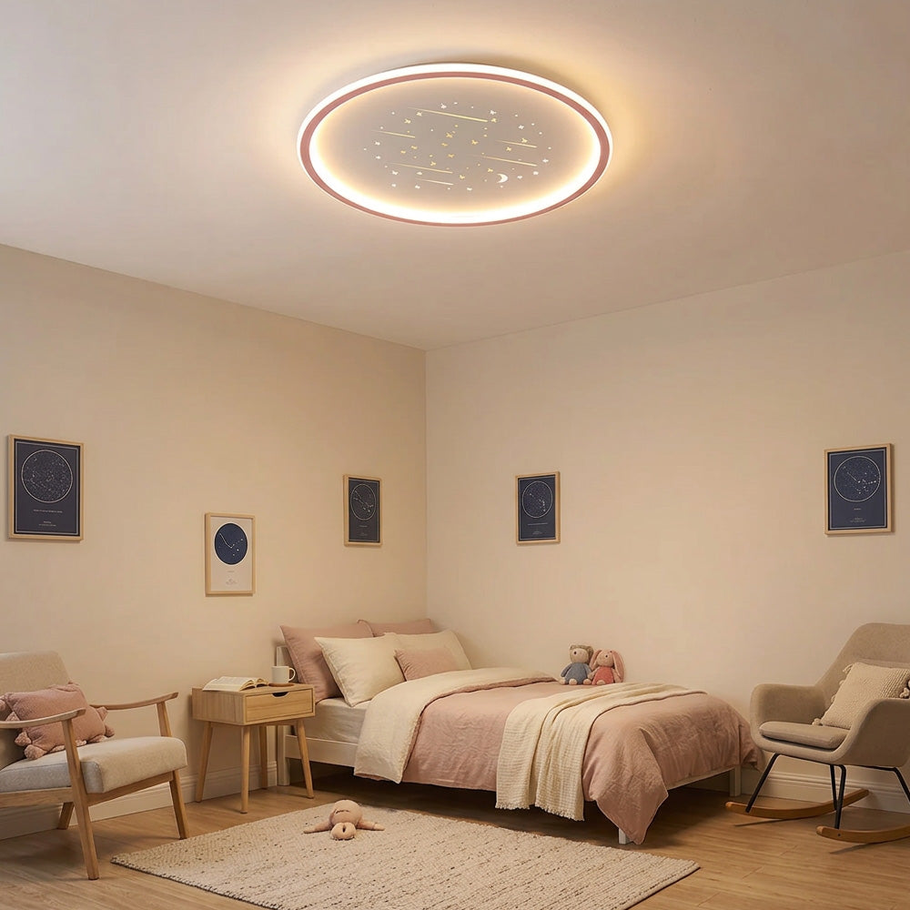 Starry Flush Iron Acrylic LED Ceiling Light for Bedroom