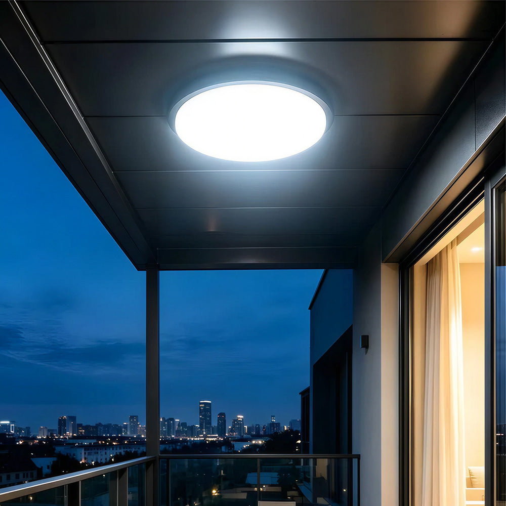 IP65 Round Aluminum Craft and PC LED Ceiling Light for Patio