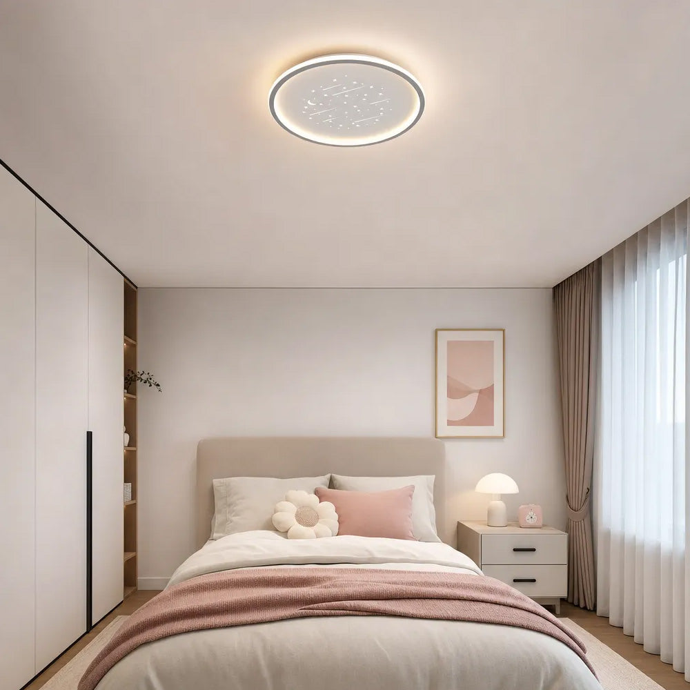 Starry Flush Iron Acrylic LED Ceiling Light for Bedroom
