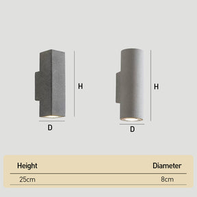 Modern Concrete Up and Down Outdoor Wall Lights for Porch Patio