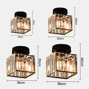 Set of 2 Crystal Hallway Semi Flush Mount Ceiling Light