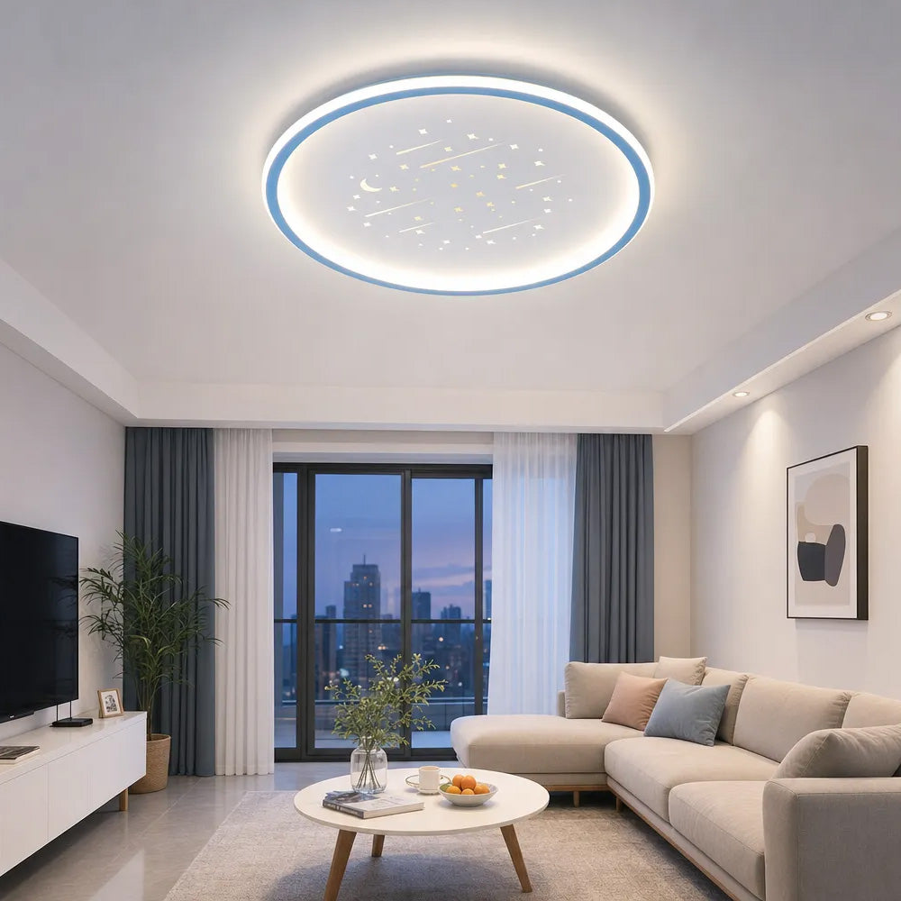 Starry Flush Iron Acrylic LED Ceiling Light for Bedroom