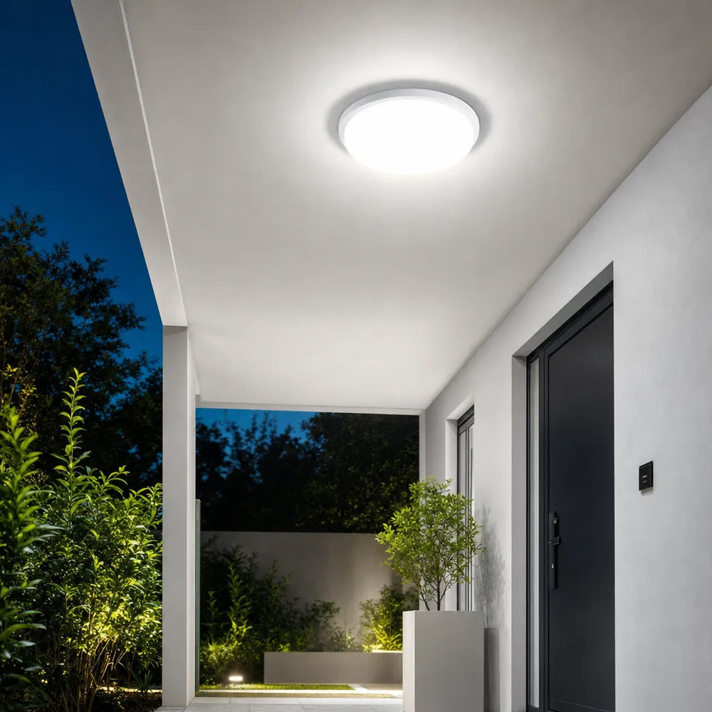 IP65 Round Aluminum Craft and PC LED Ceiling Light for Patio