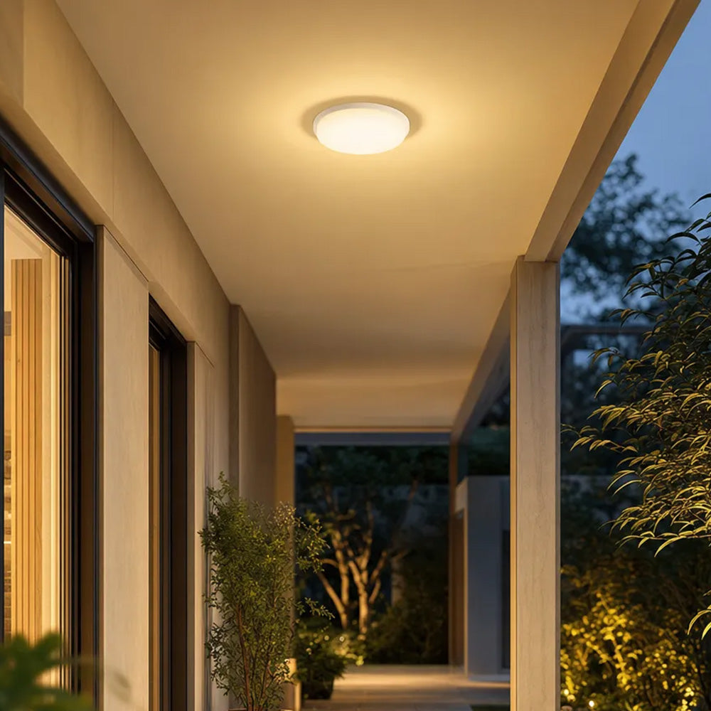 IP65 Round Aluminum Craft and PC LED Ceiling Light for Patio