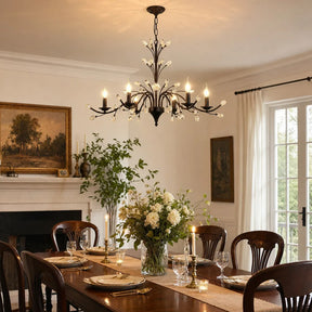 Modern Floral and Clear Glass Leaf Crystal Pendant Lights for Kitchen Island