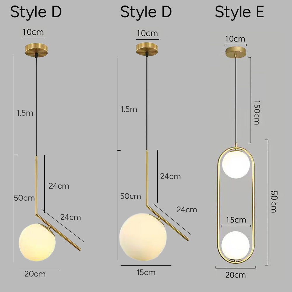 Nordic Luxury Glass Pendant Lights for Kitchen Island Dining Room