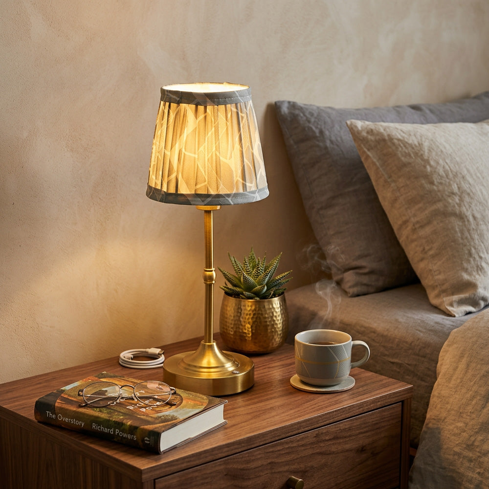 Minimalist Fabric Rechargeable Table Lamp for Living Room Bedroom
