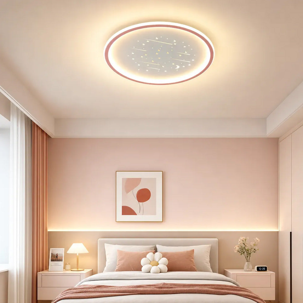 Starry Flush Iron Acrylic LED Ceiling Light for Bedroom