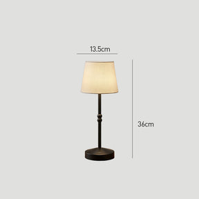 Nordic Vintage Fabric Rechargeable Dimmable Touch Table Lamp for Bedroom