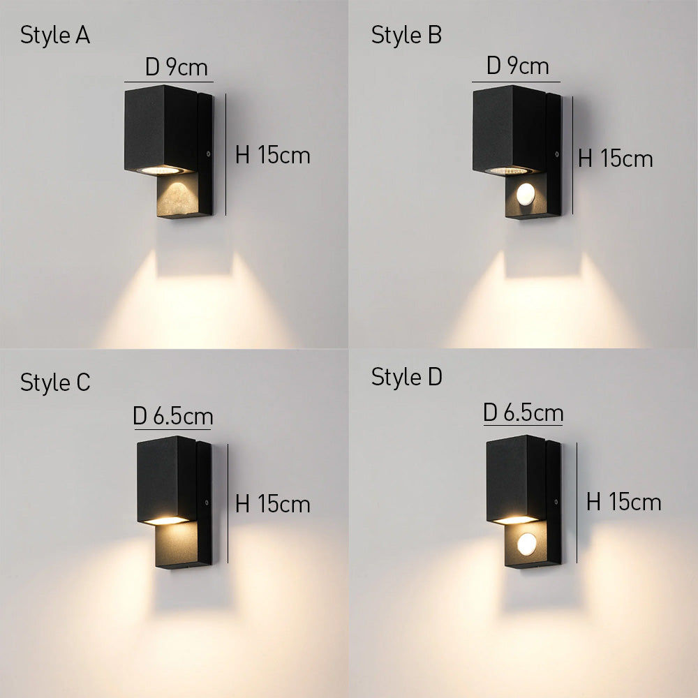 Up and Down LED Outdoor Wall Lights with Motion Sensor for Porch Patio