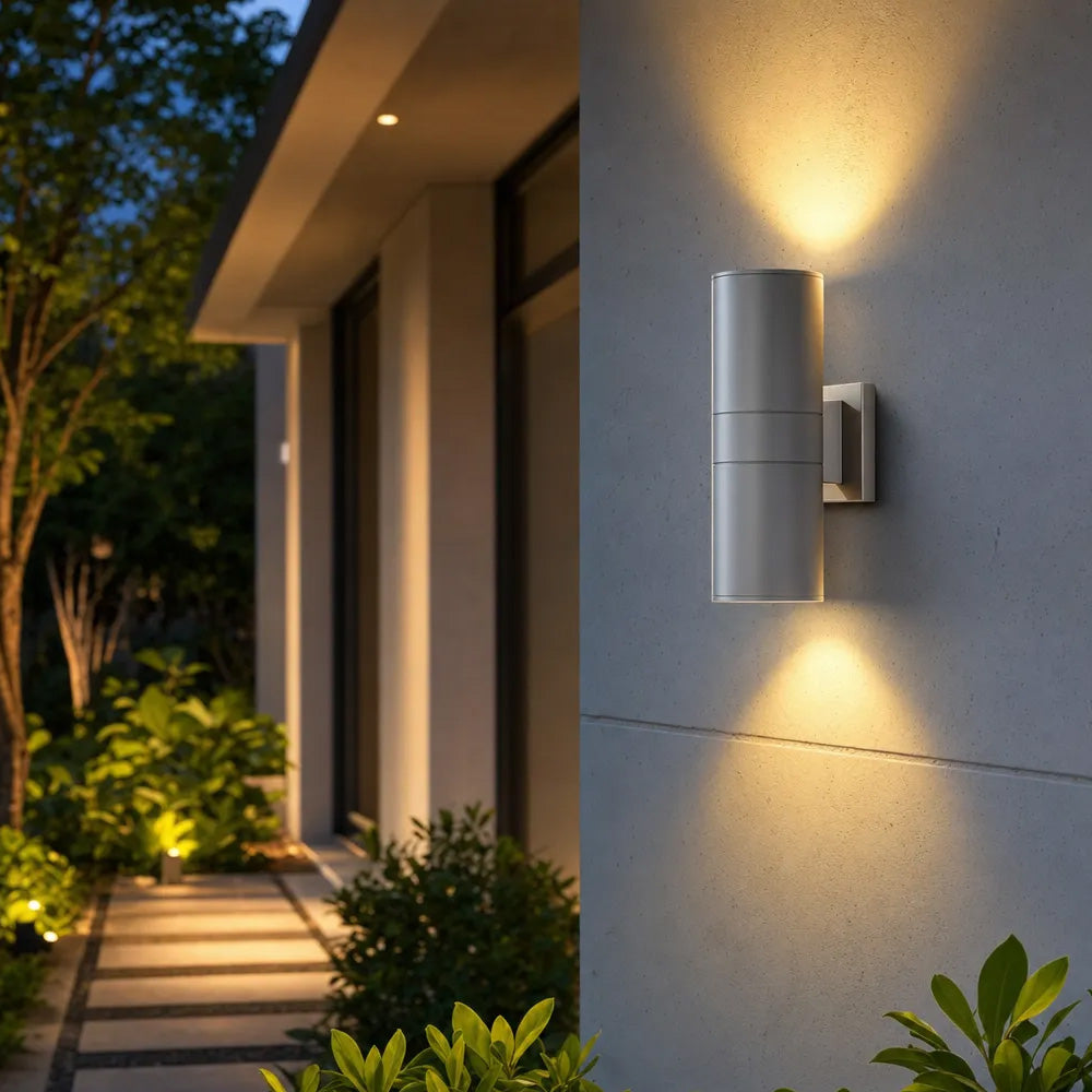 IP65 Cylindrical Aluminium Led Outdoor Wall Lights For Garden Exterior