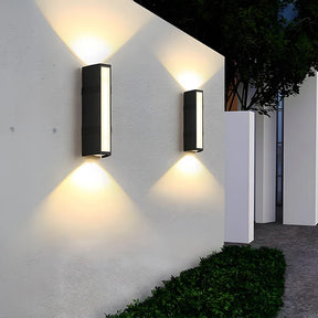 Set of 2 Modern Aluminium Up-and-Down LED Outdoor Wall Light
