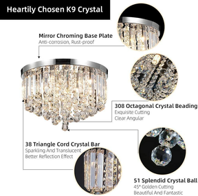 Modern Crystal Droplets Flush Crystal Ceiling Lights