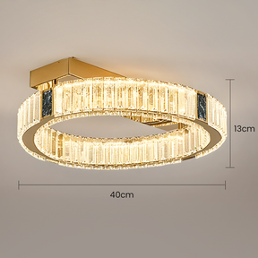 Modern Crystal Ring Chandelier - Gold LED Flush Mount Ceiling Lights