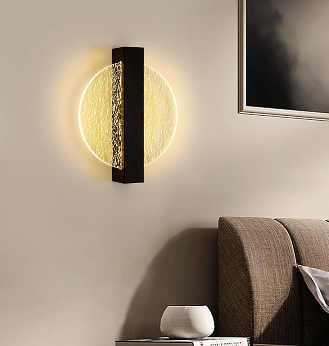 LED Indoor Wall Light Modern Round Bedroom Wall Sconce, D25cm