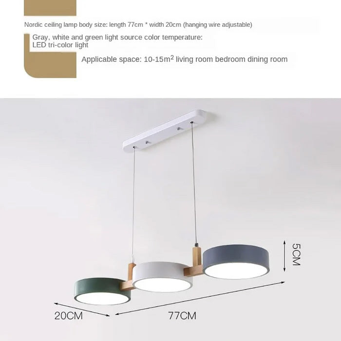 Contemporary Metal Cylinder Multi Light Nordic Pendant Light