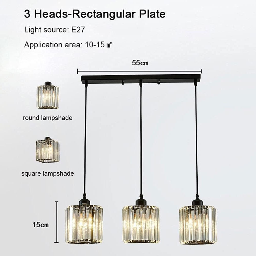 Simple Multi-Head Designer Crystal Kitchen Island Lamps