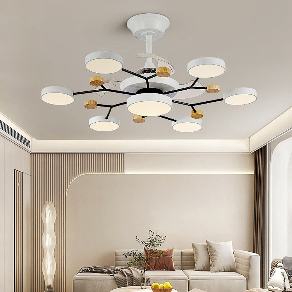 Scandinavian Led Bedroom Ceiling Fan Light