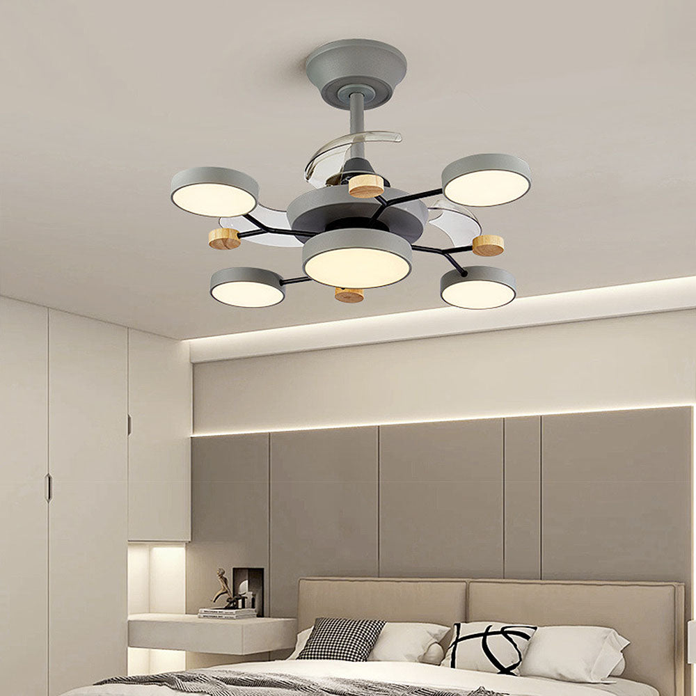 Scandinavian Led Bedroom Ceiling Fan Light