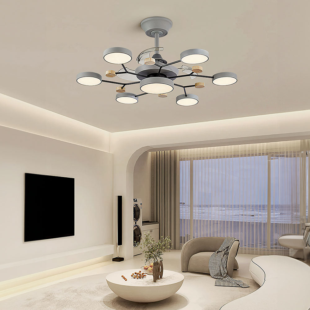 Scandinavian Led Bedroom Ceiling Fan Light