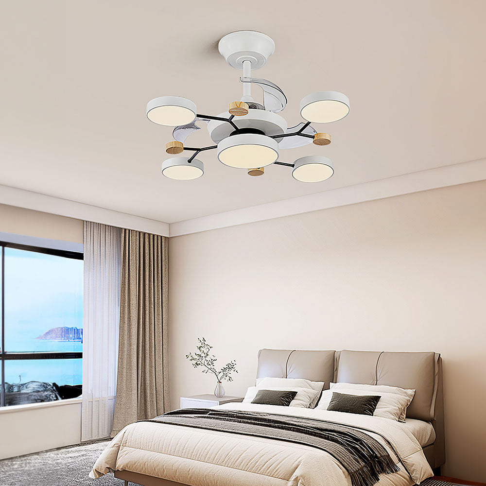 Scandinavian Led Bedroom Ceiling Fan Light