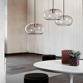 Pendant Light with Round Glass Lampshade
