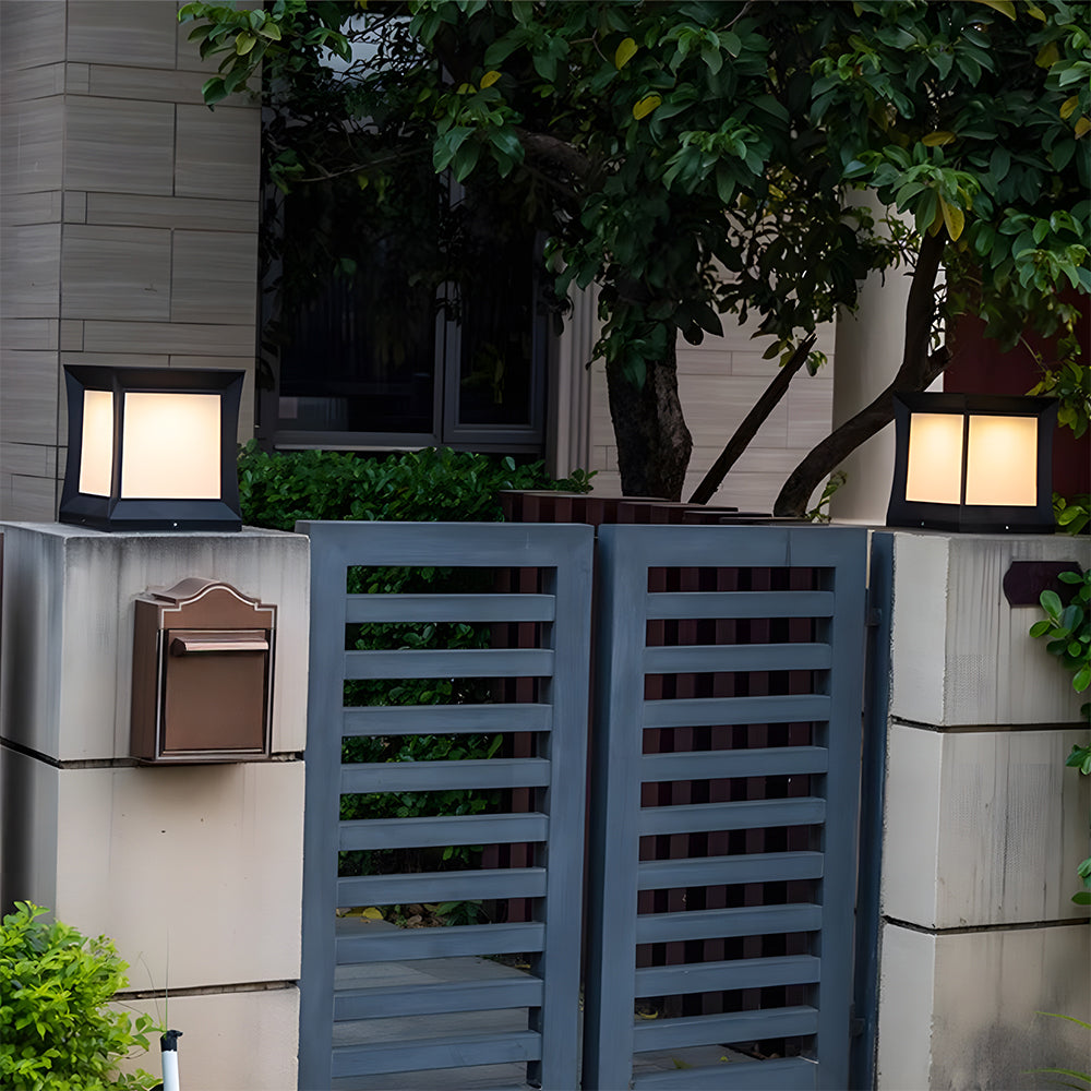 Solar Powered Post Lamps for Courtyard Garden Deck Patio Gate