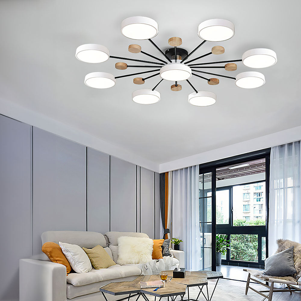 Modern Semi Flush Mounted LED Ceiling Lights for Living Room