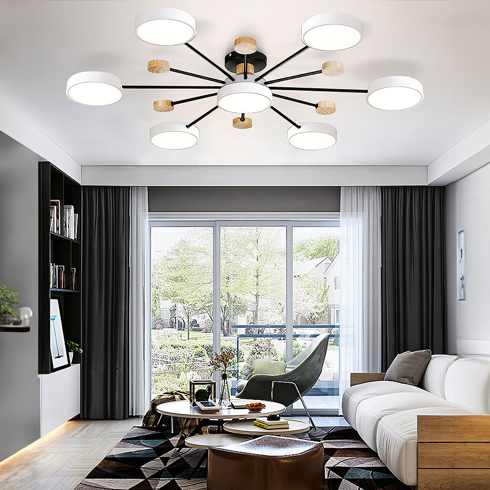 Modern Semi Flush Mounted LED Ceiling Lights for Living Room