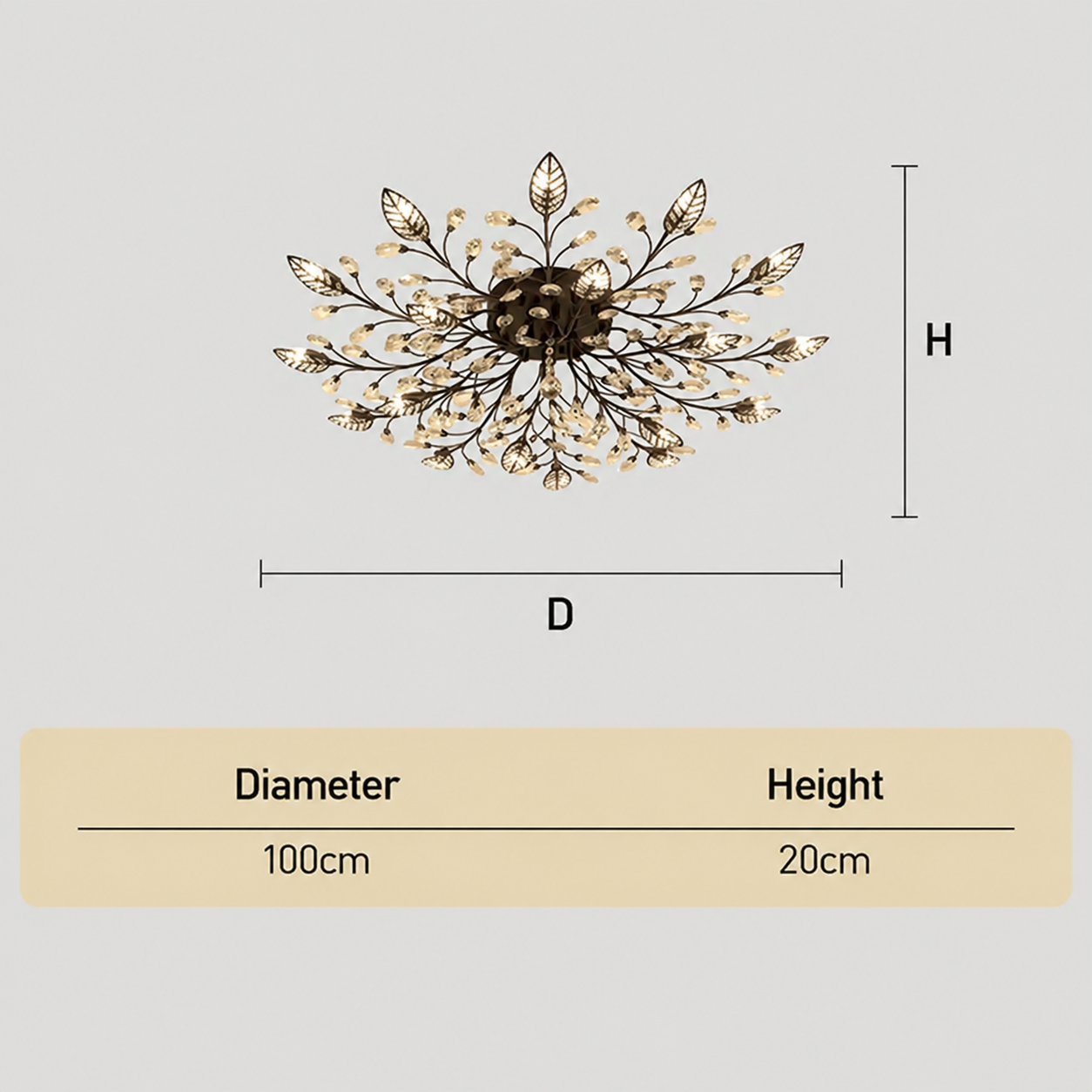 Classical Semi-flush Crystal Ceiling lights for Living Room