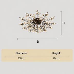 Classical Semi-flush Crystal Ceiling lights for Living Room