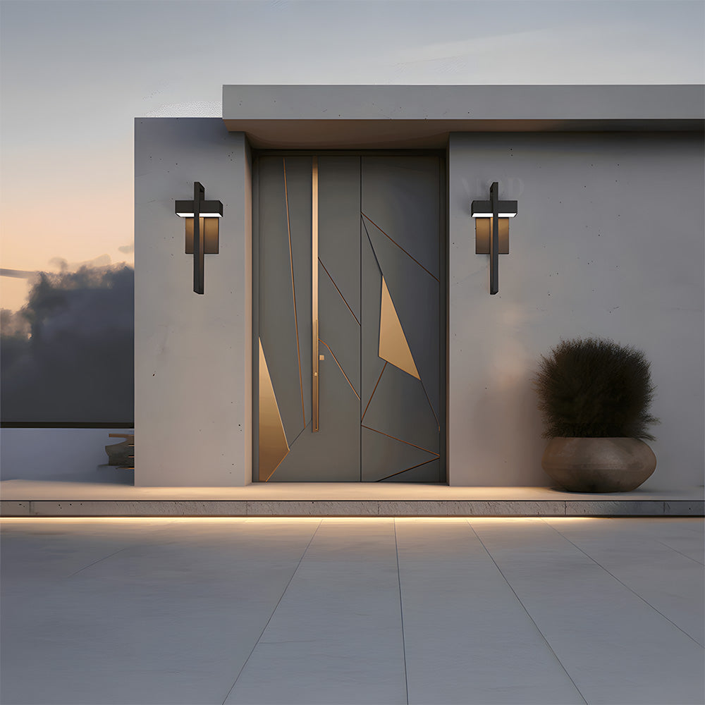 Modern Waterproof Geometric Outdoor Wall Lights for Porch Entrance