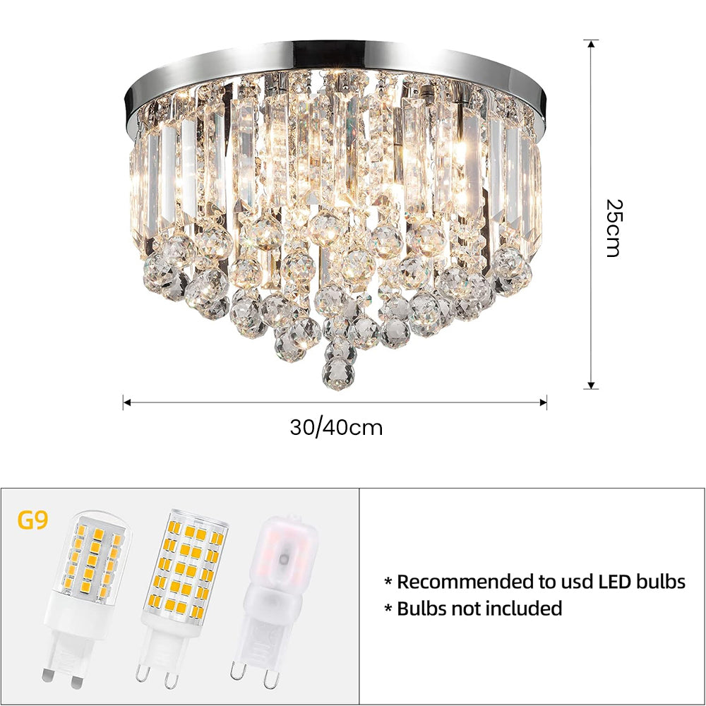 Modern Crystal Droplets Flush Crystal Ceiling Lights