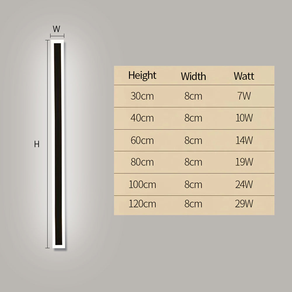 IP65 Modern Minimalism Decor Acrylic Black Outdoor LED Wall Lights