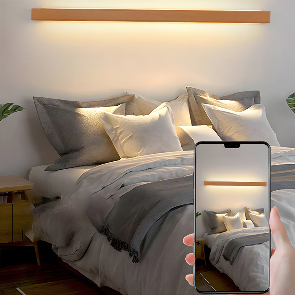 Modern Long Strip Wood LED Wall Lamp